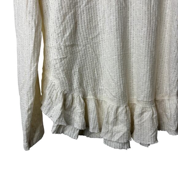 Maeve Addie Ruffled Hacci Pullover Cream Womens XS Cottagecore Shabby Chic Boho - Picture 7 of 12
